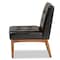 Baxton Studio Sanford Mid-Century Modern Dark Brown Faux Leather and Walnut Brown Finished Wood Dining Chair 184-11344-Zoro - alternate 7